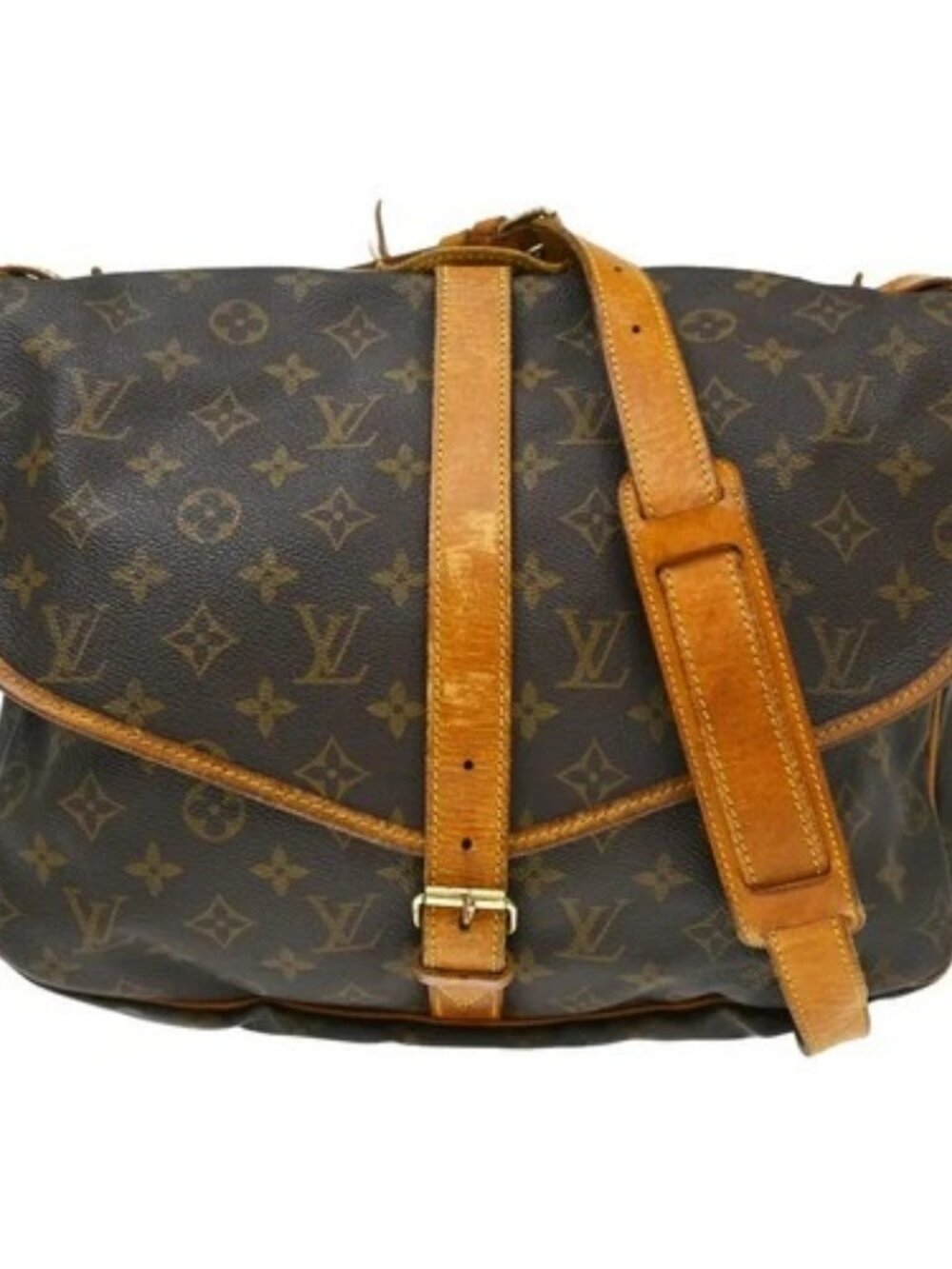 Best06 LOUIS VUITTON SAUMUR 35 SHOULDER BAG MONOGRAM M42254 AR1921 YQ09556